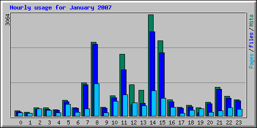 Hourly usage for January 2007